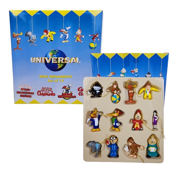 Universal Studios Retro Cartoon Characters 12pc Mini Hanging Ornaments NEW - Picture 2 of 12